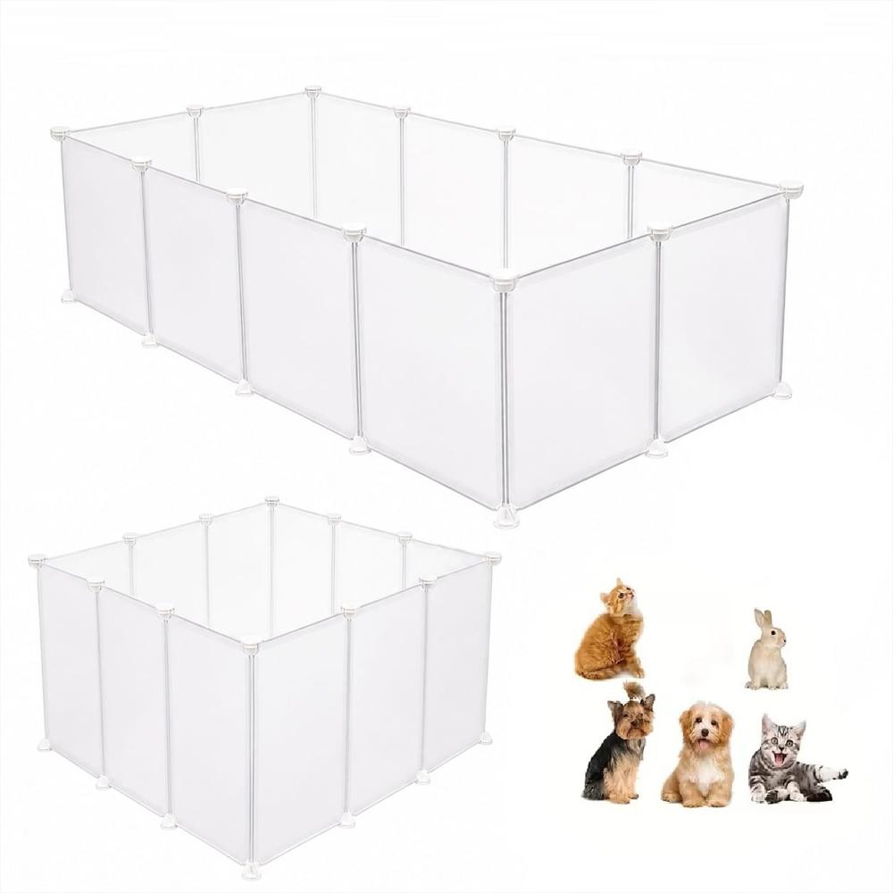 Corral Para Mascotas Transparente De 12 Paneles Modular img #1