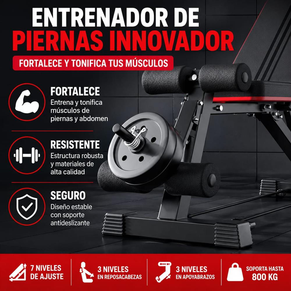 Banco De Ejercicio Multifuncional 8 En 1 Con 2 Discos img #5