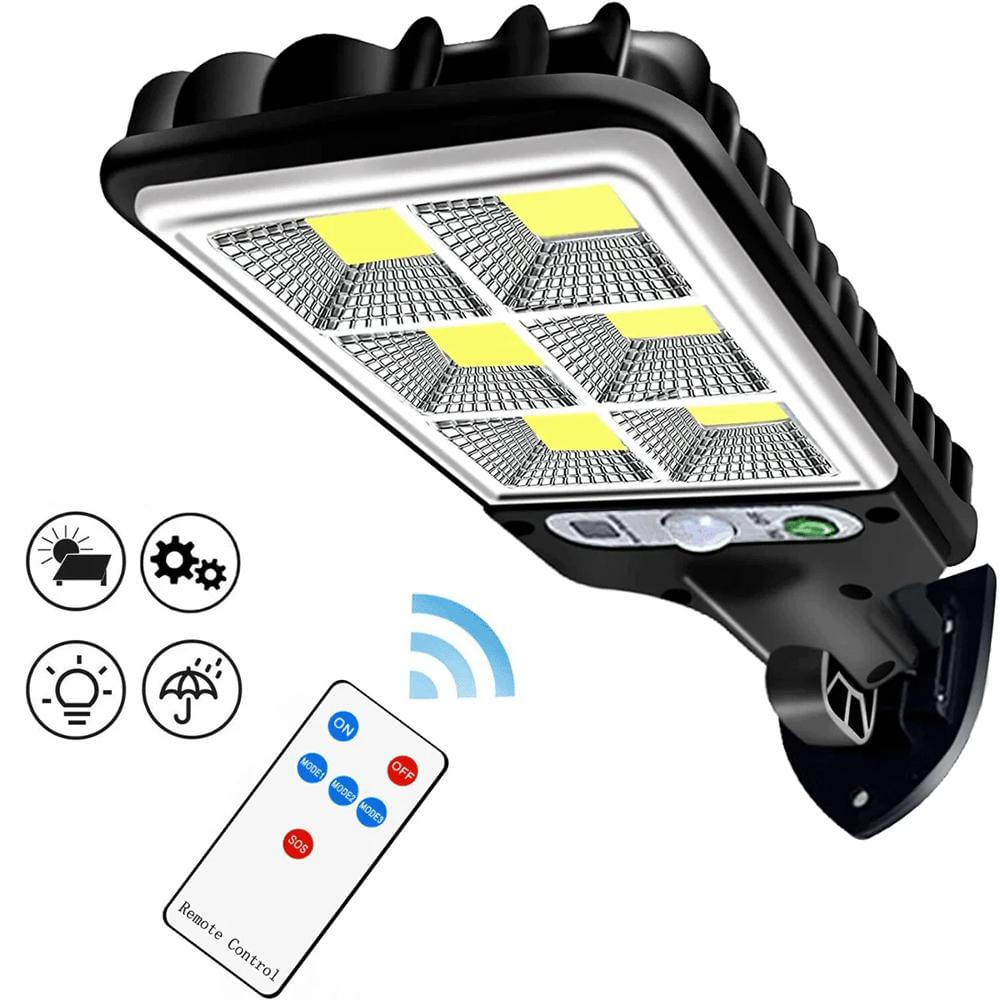 Reflector Lámpara Linterna Seguridad Con Panel Solar Exterior Con Control Y Sensor img #3