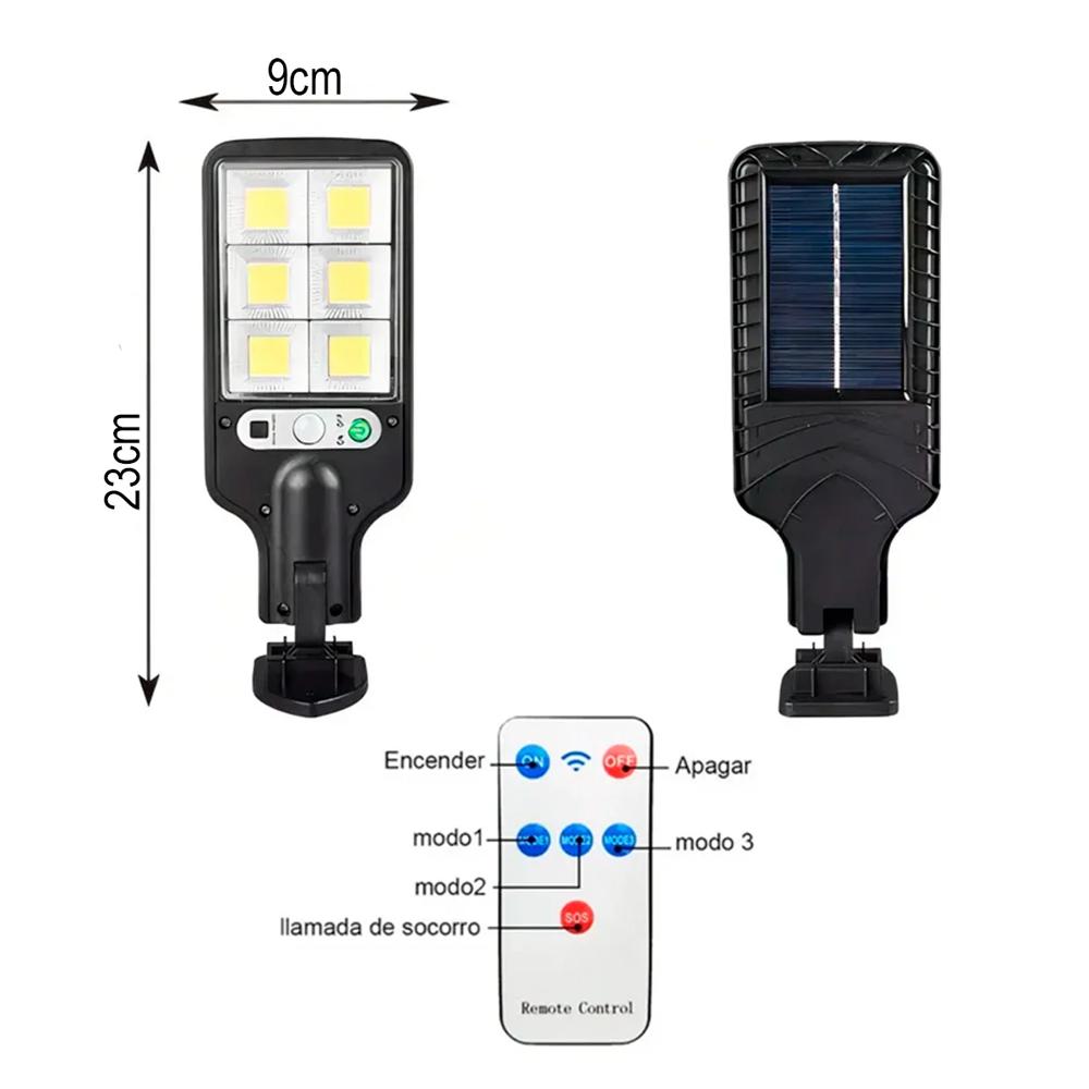 Reflector Lámpara Linterna Seguridad Con Panel Solar Exterior Con Control Y Sensor img #4
