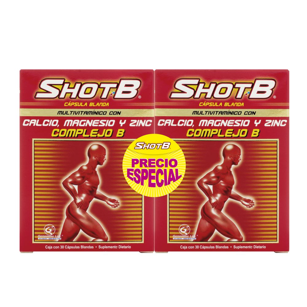 Multivitaminico SHOT B complejo B, calcio, magnesio y zinc (60  und) img #1