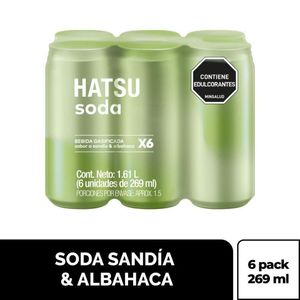 Soda HATSU Sandía Y Albahaca Lata x6und 269ml (1614 ml)