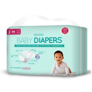Pañales PERSONAL CHOICE MARCA EXCLUSIV para bebé 2M (24 und)