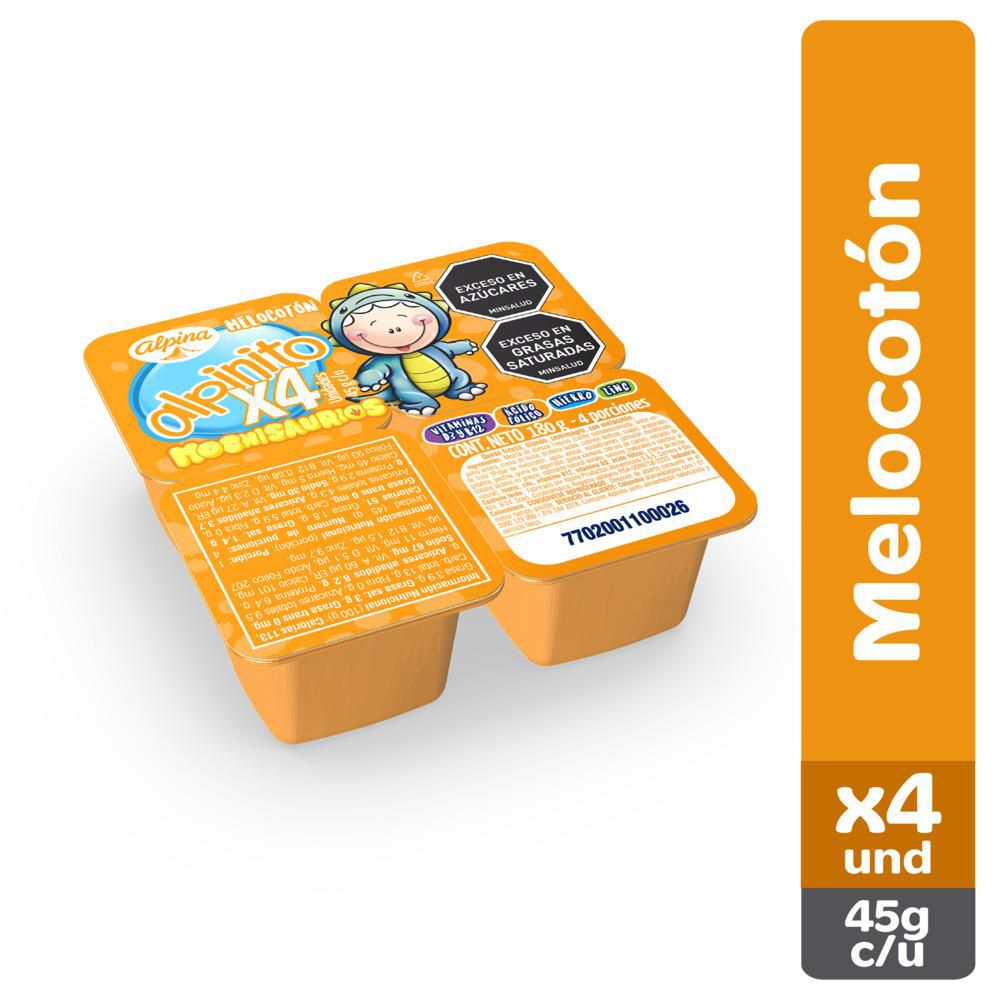 Alimento lácteo ALPINITO melocotón x4und (180  gr) img #1