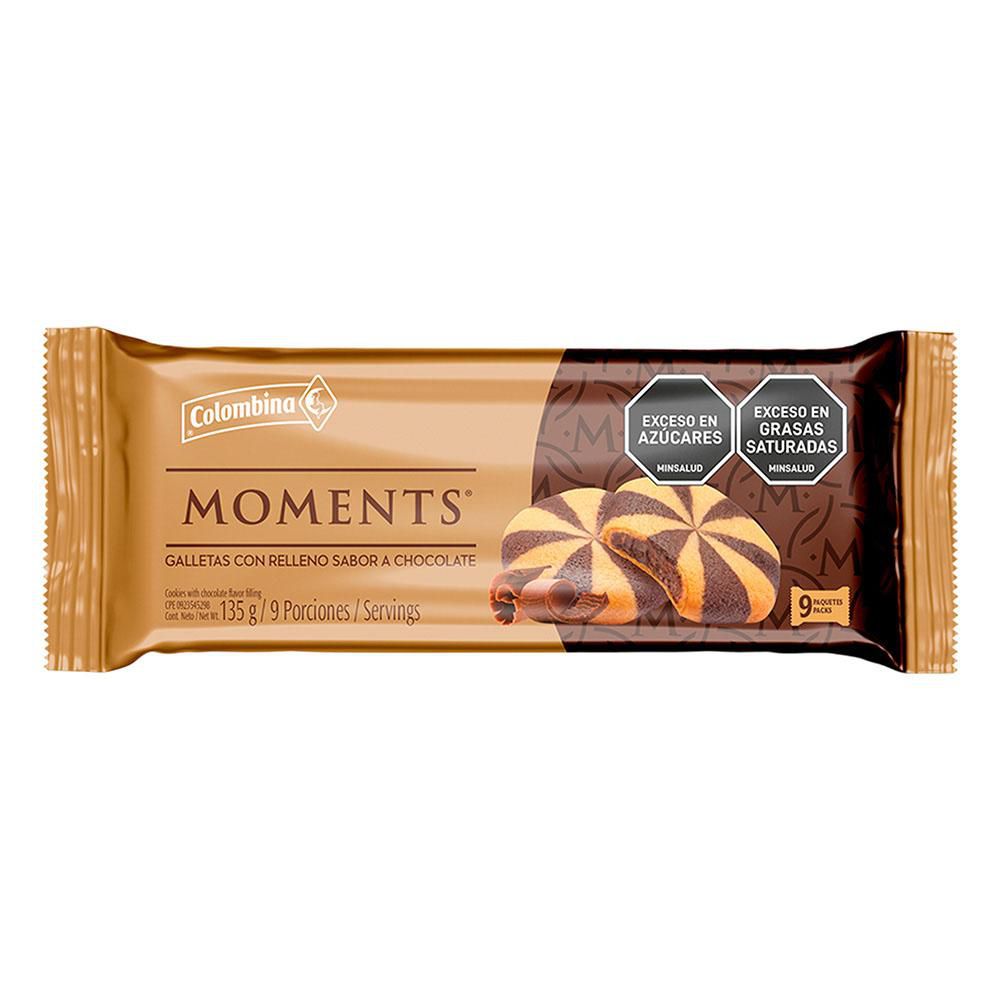 Galletas MOMENTS relleno con chocolate (135  gr) img #1
