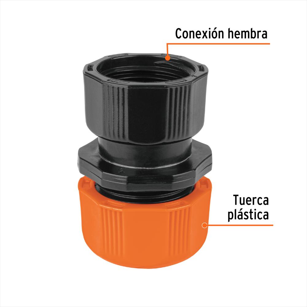Conector Plástico Hembra Manguera 1/2'' Abs Truper Ajustable img #2
