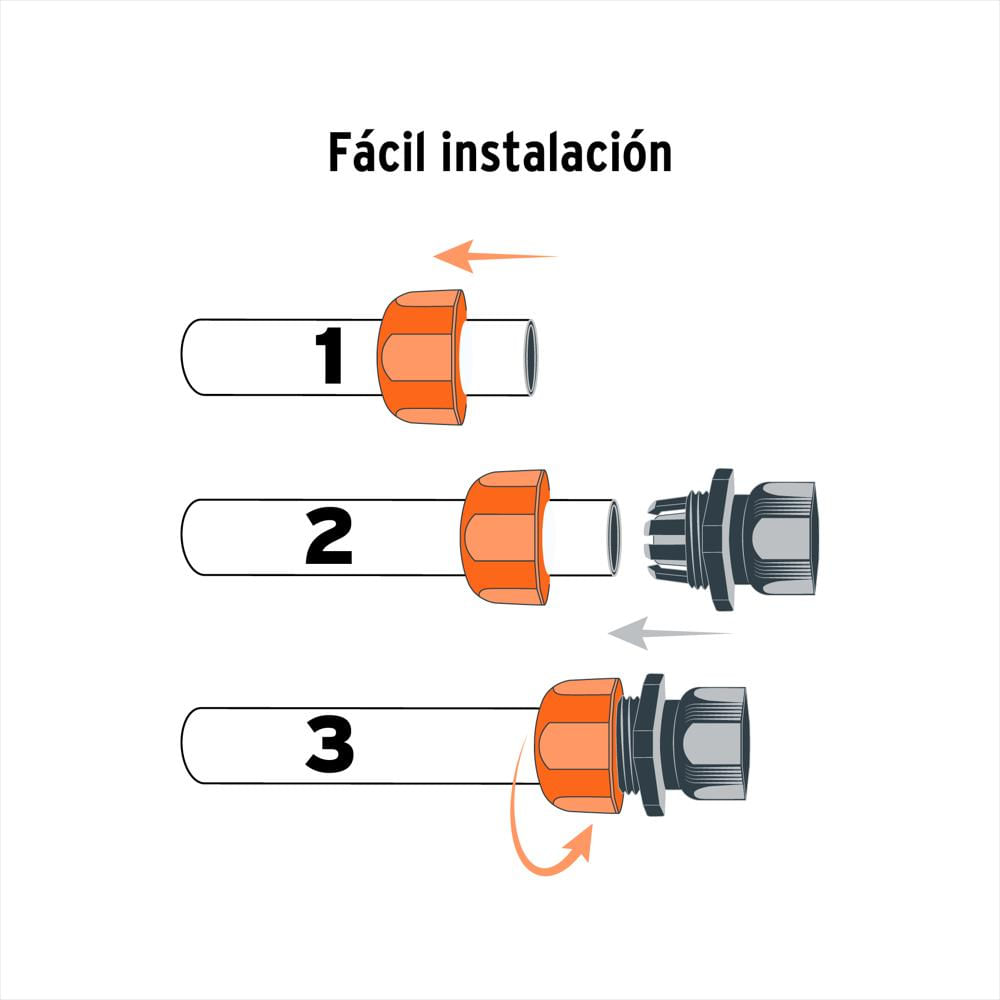 Conector Plástico Hembra Manguera 1/2'' Abs Truper Ajustable img #3