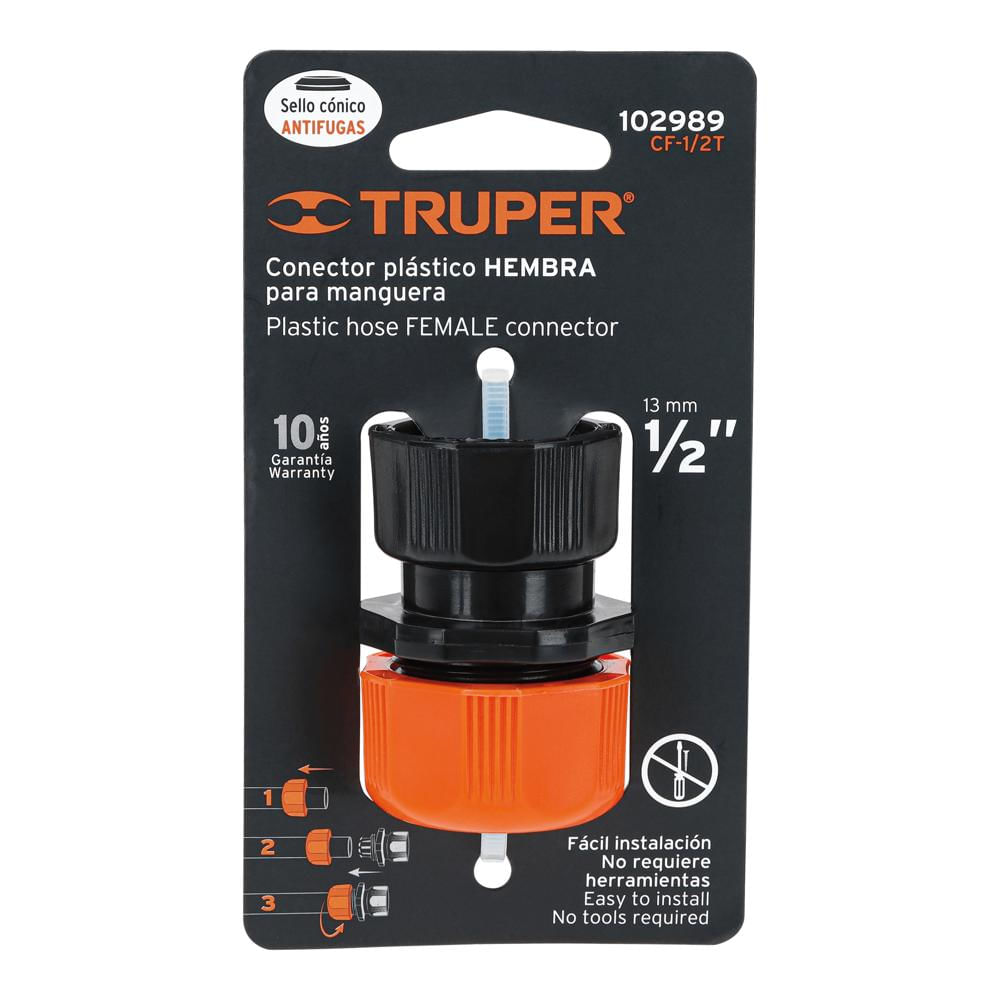 Conector Plástico Hembra Manguera 1/2'' Abs Truper Ajustable img #5