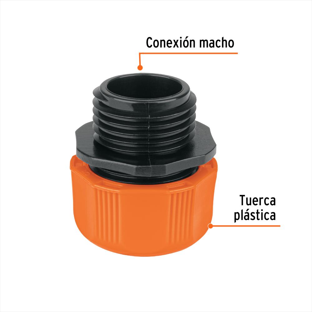 Conector Plástico Macho Manguera 1/2'' Abs Truper Ajustable img #2