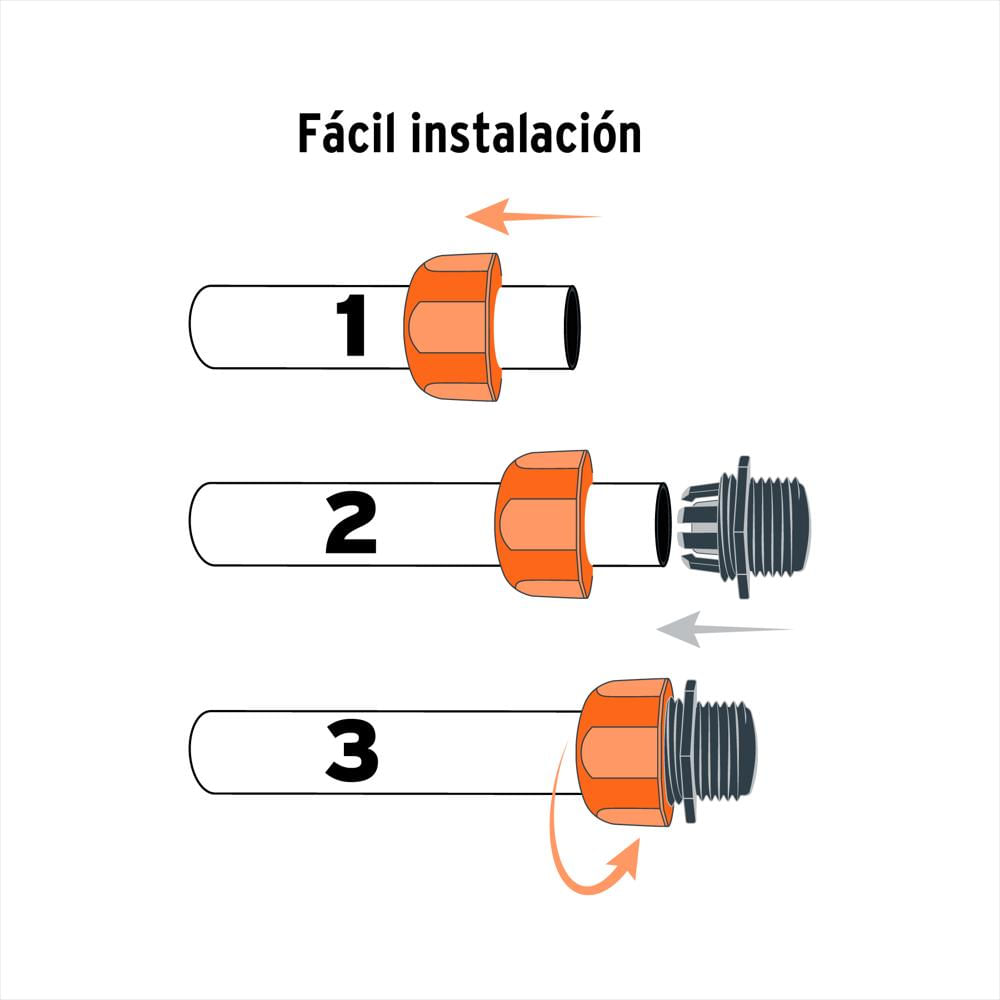 Conector Plástico Macho Manguera 1/2'' Abs Truper Ajustable img #3