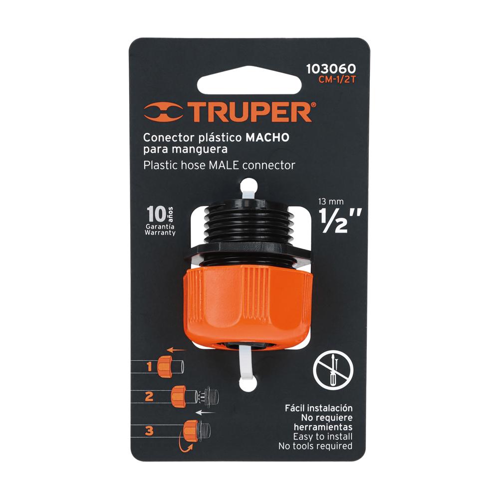 Conector Plástico Macho Manguera 1/2'' Abs Truper Ajustable img #5