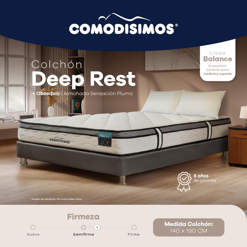 Colchon COMODISIMOS Doble (140 x 190 cm) Deep Rest Resortado Suave img #2