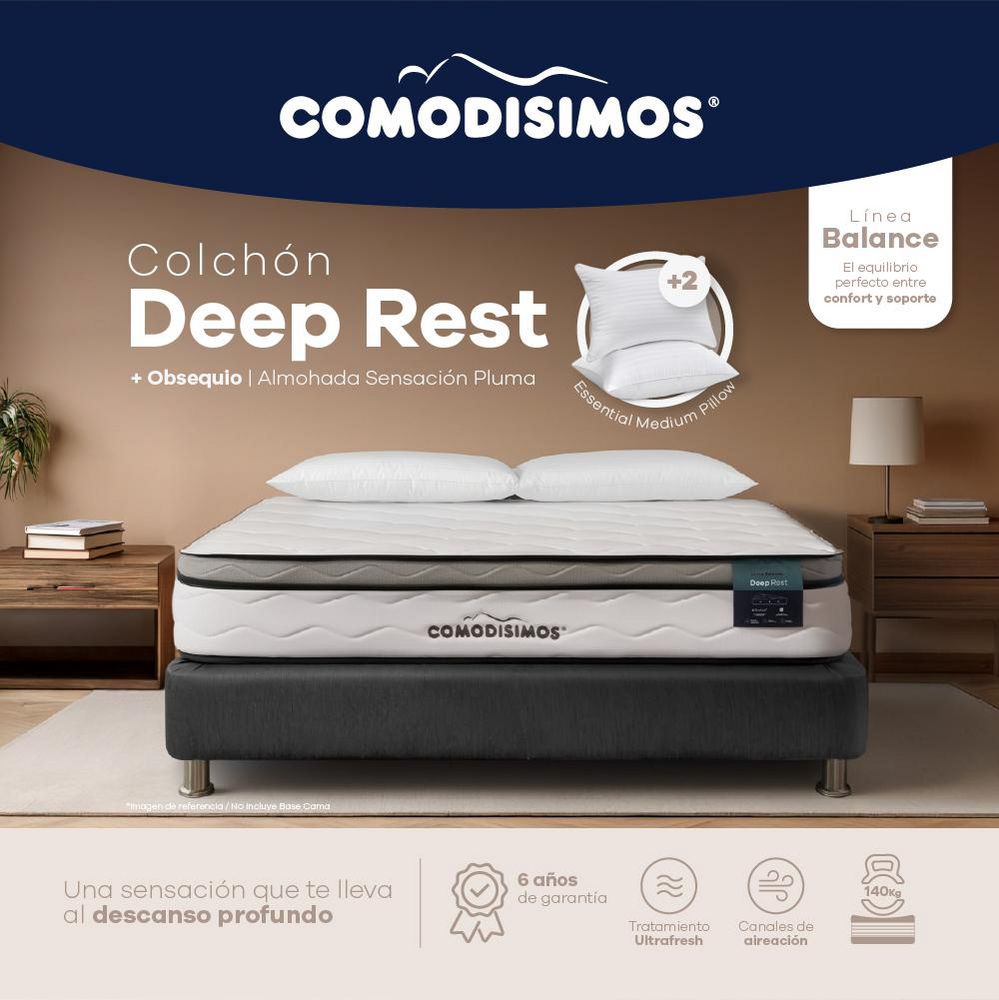 Colchon COMODISIMOS Queen (160 x 190 cm) Deep Rest Resortado Suave img #1
