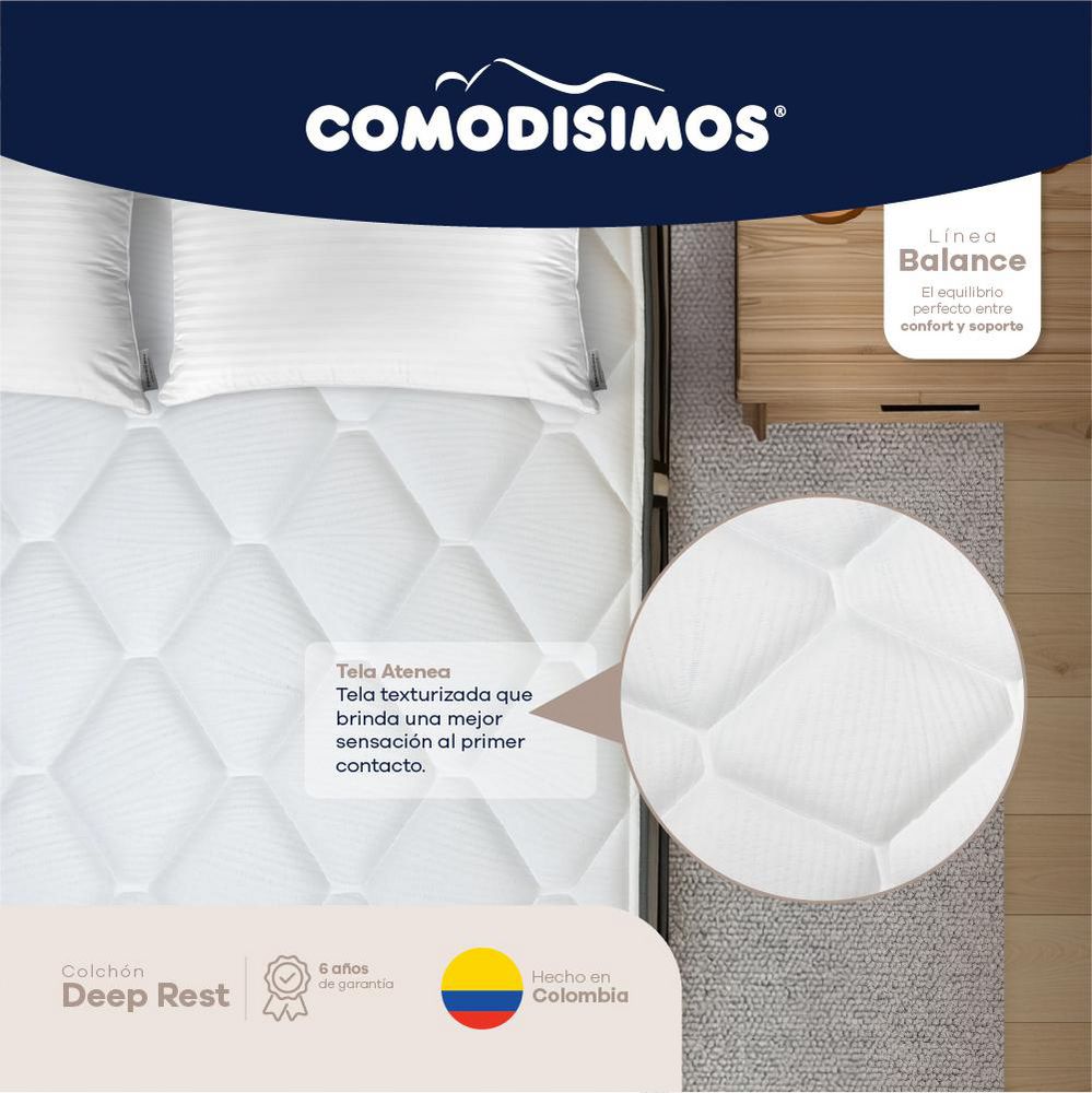 Colchon COMODISIMOS Queen (160 x 190 cm) Deep Rest Resortado Suave img #5