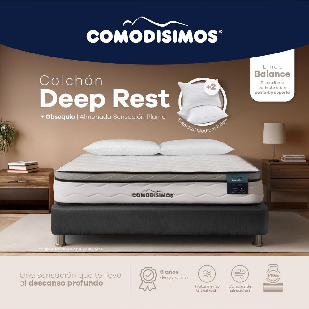 Colchon COMODISIMOS King (200 x 200 cm) Deep Rest Resortado Suave img #1