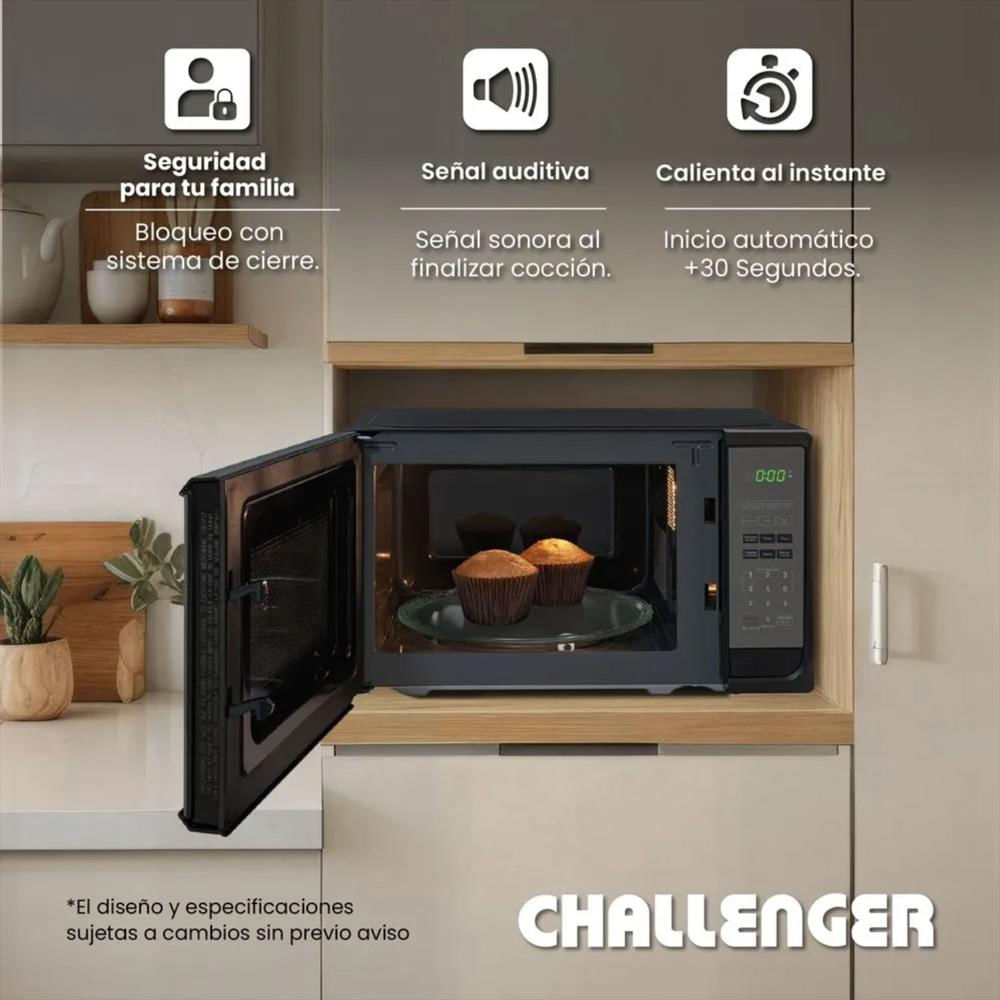 Horno Microondas Challenger 20 Litros Hm8008 Negro img #3