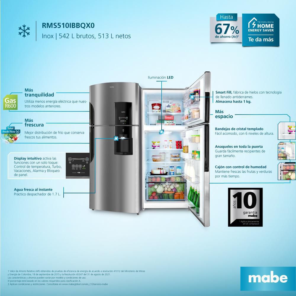 Nevera MABE No Frost  510 L  RMS510IBBQX0 img #7