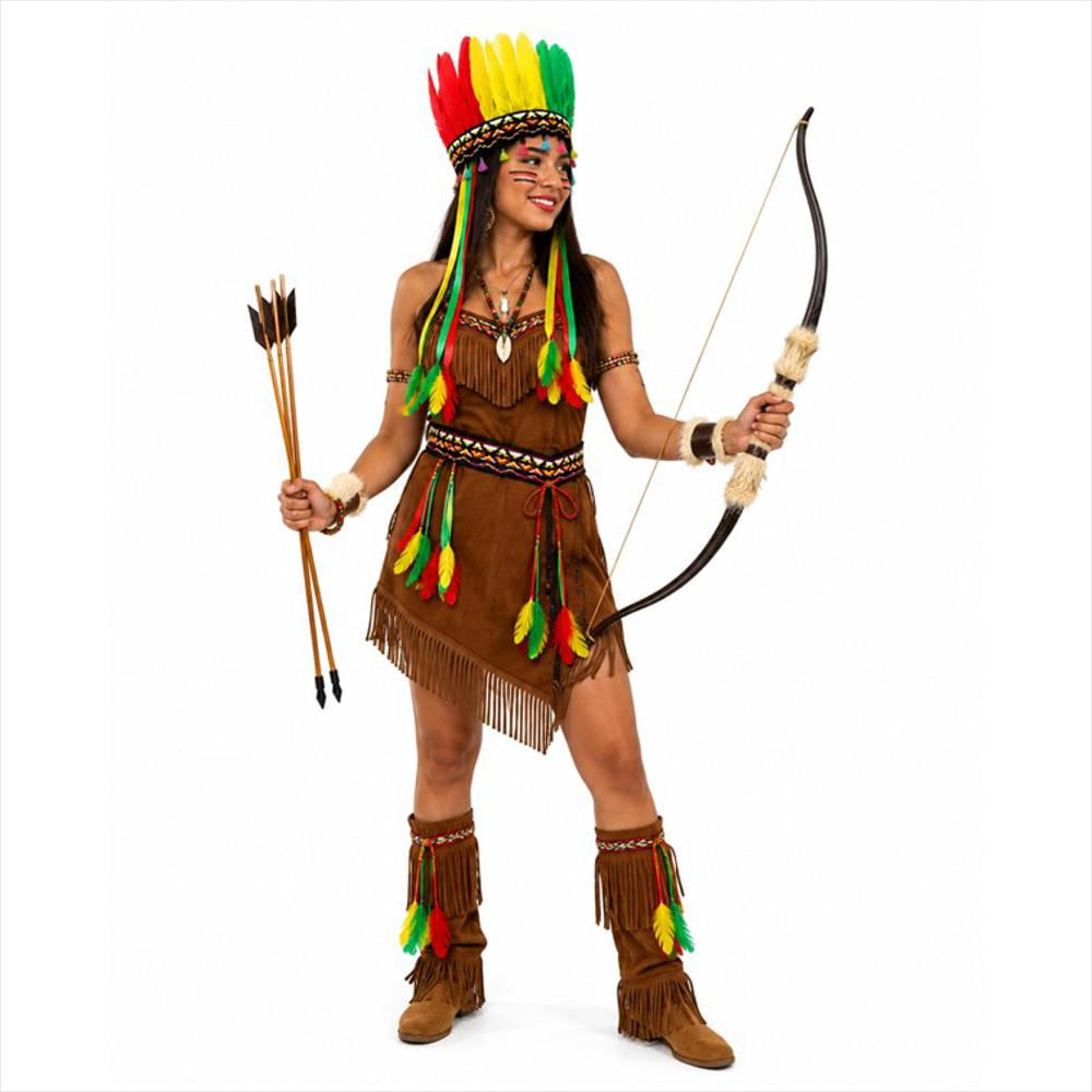 Kit Accesorios Disfraz Indio Apache Arco Flecha Amazonas img #3