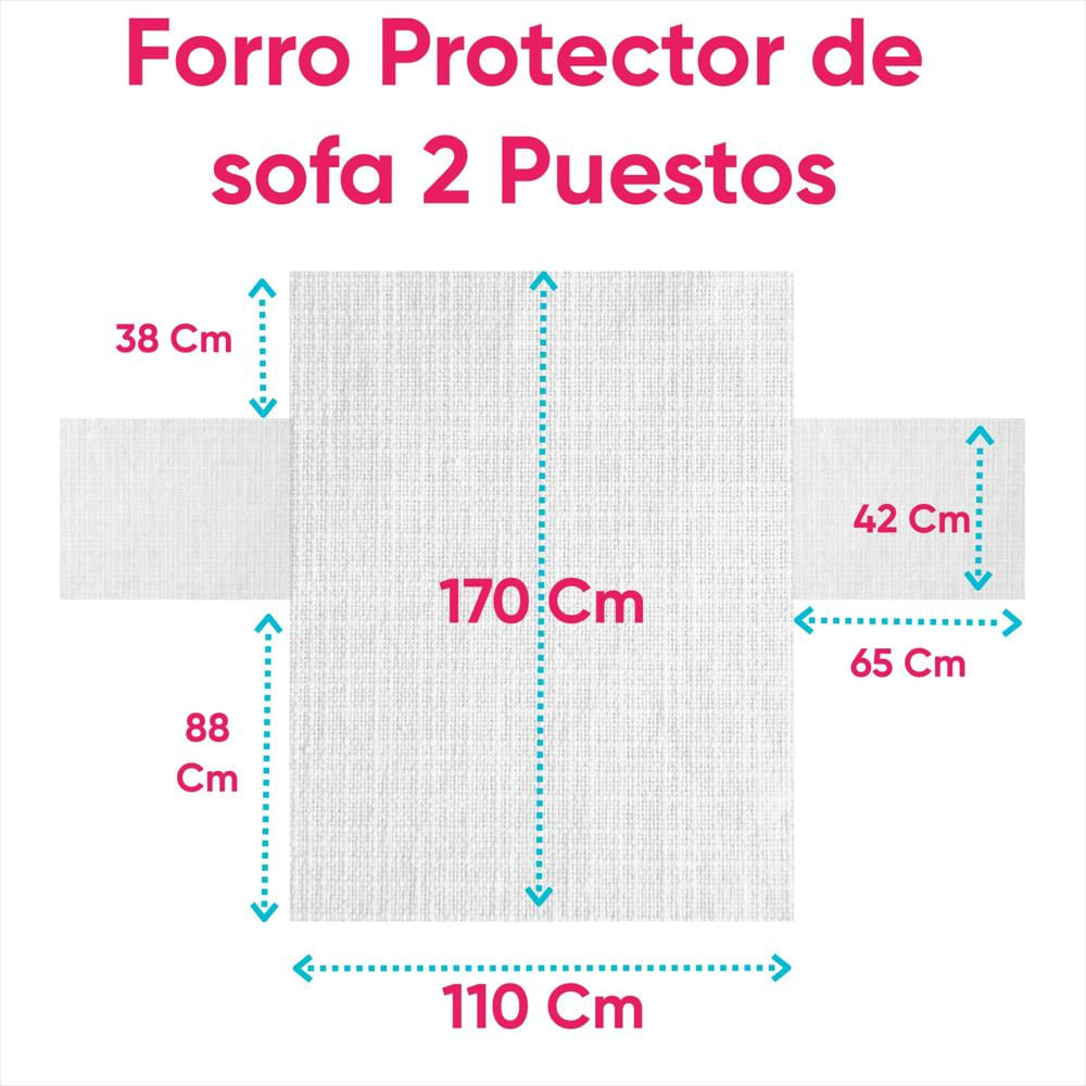 Forro Protector Sofa 2 Puestos Azul Oscuro img #2