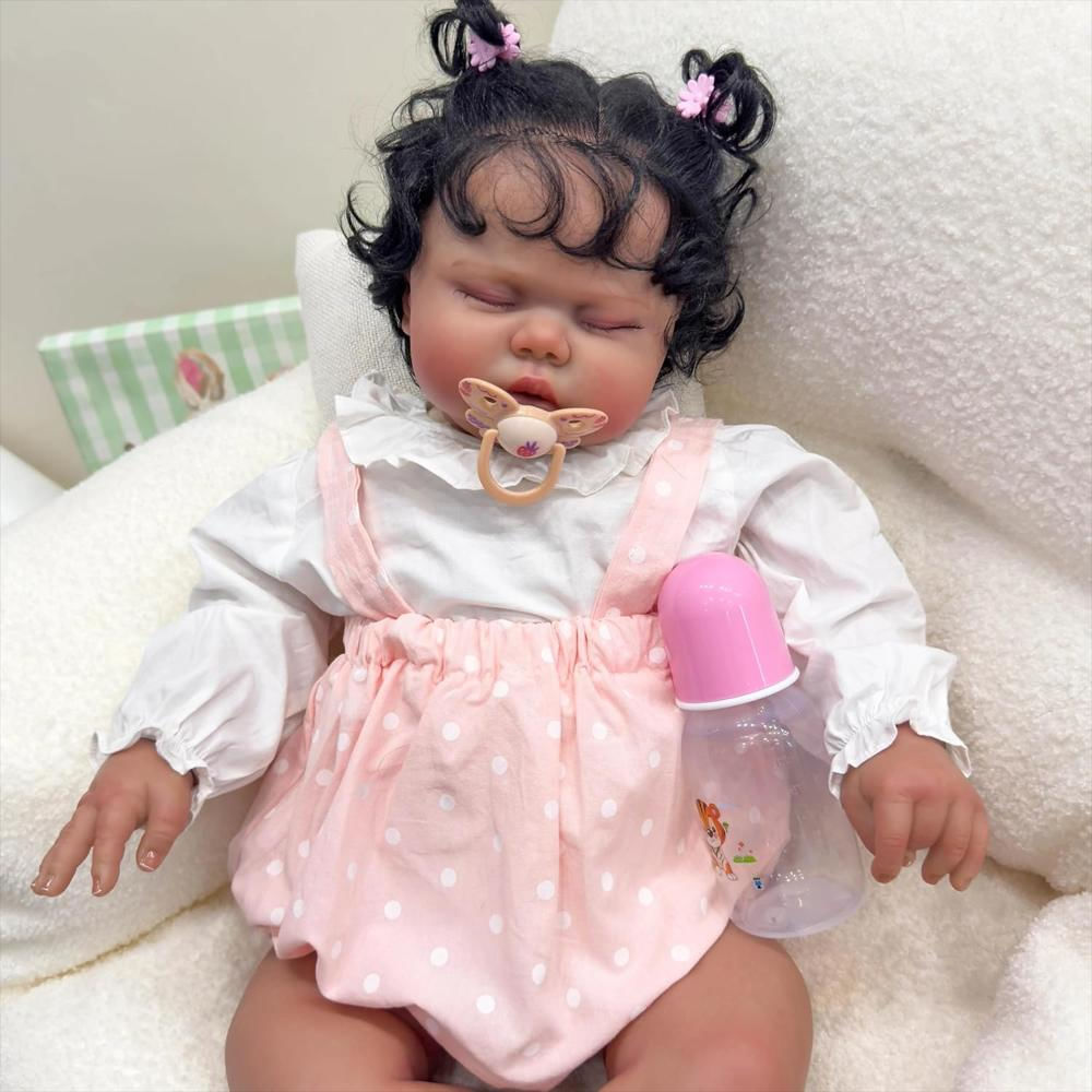 Muñeca Bebé Reborn Afro De 60 Cm img #3