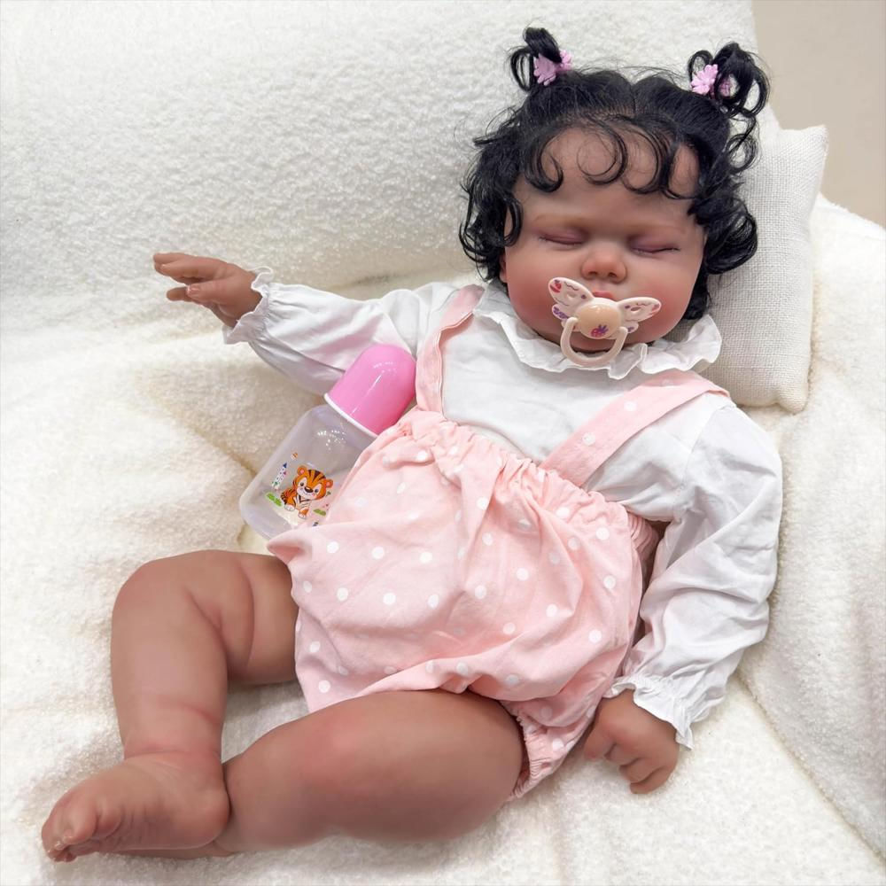 Muñeca Bebé Reborn Afro De 60 Cm img #5