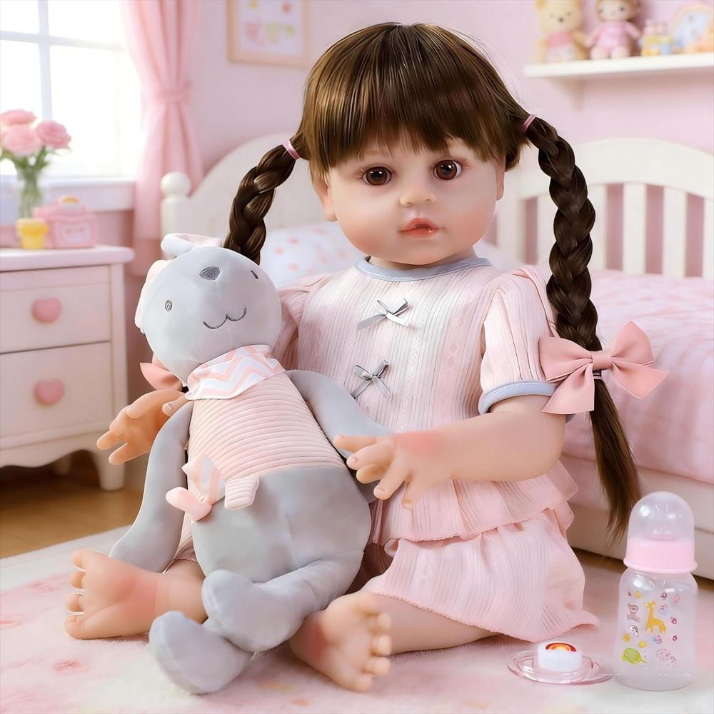 Muñeca Bebé Reborn Cabello Largo img #1