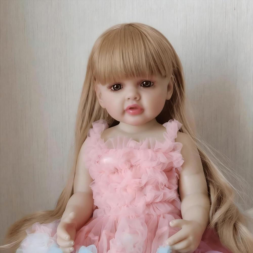 Muñeca Reborn De Cabello Largo Rubia img #4
