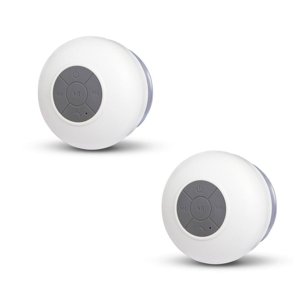 Combo 2 Parlantes Bluetooth A Prueba De Agua Blanco img #1