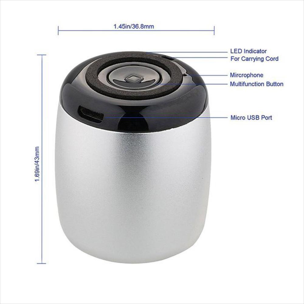 Mini Parlante Bluetooth Plateado img #3