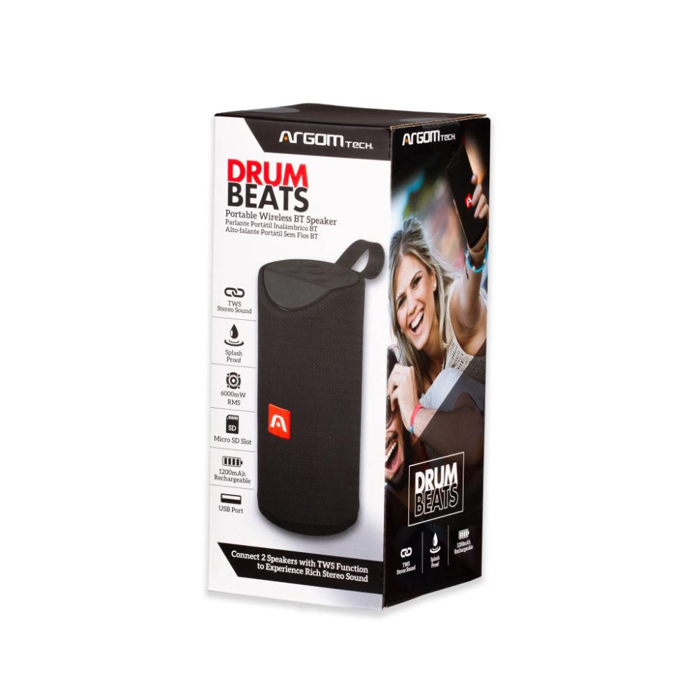 Parlante Inalámbrico Argomtech Bluetooth Drumbeats Tws Negro img #5