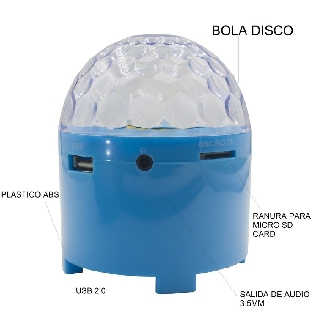 Parlante Recargable Radio Fm Usb Micro Sd Celular Azul img #4