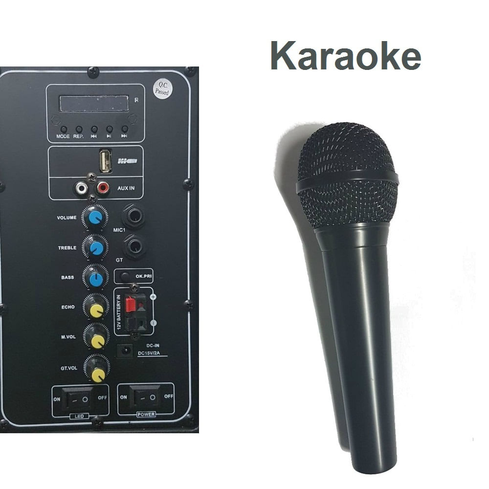 Parlante A Ds Tw08bp 40W Karaoke + Micrófono Negro img #3