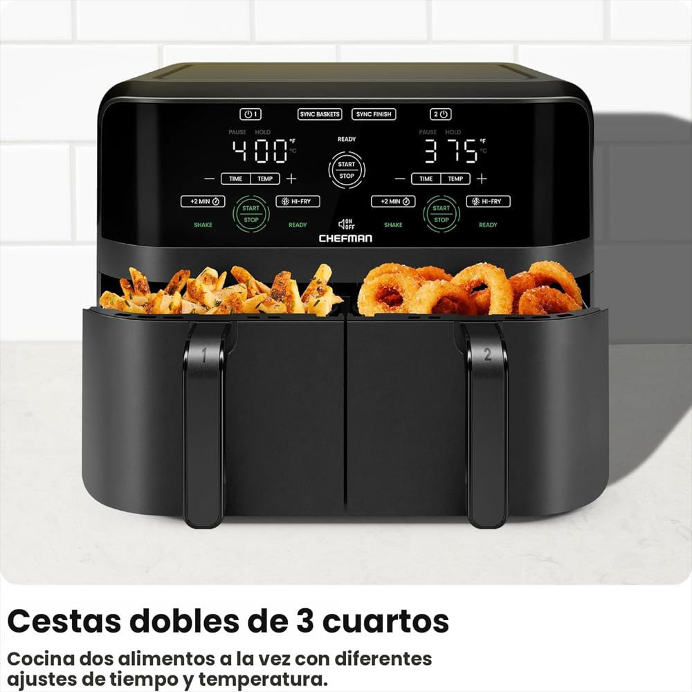 Freidora De Aire Chefman Doble Canasta 6 Cuartos img #5