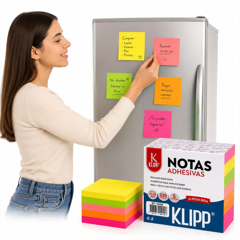 Bloc De Notas Adhesivas Autoadhesivas 320 Hojas Multicolor img #1
