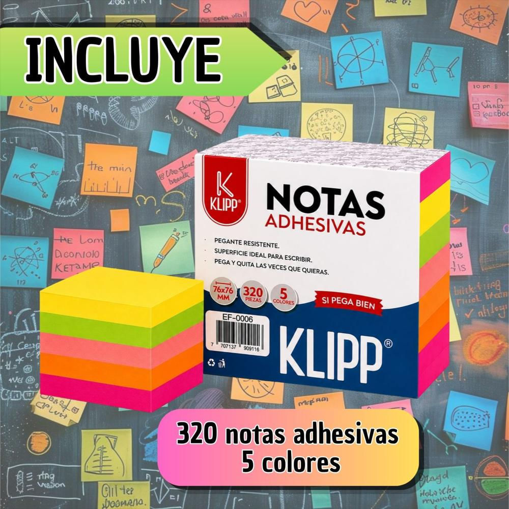 Bloc De Notas Adhesivas Autoadhesivas 320 Hojas Multicolor img #2