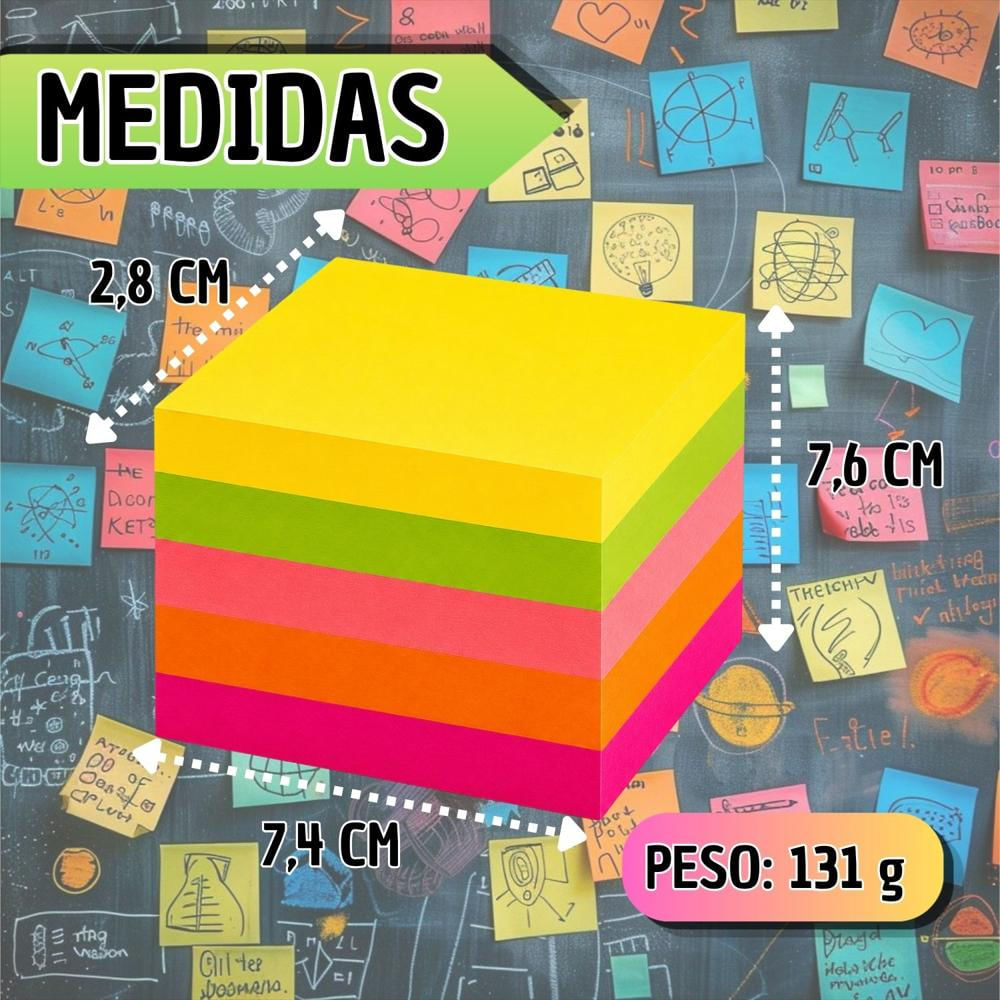 Bloc De Notas Adhesivas Autoadhesivas 320 Hojas Multicolor img #3