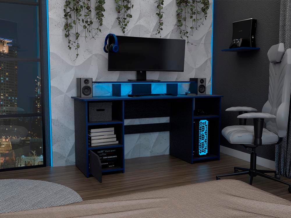 Escritorio Gamer Keria 88 X 157  Wengue Azul RTA ELW 9613 img #2