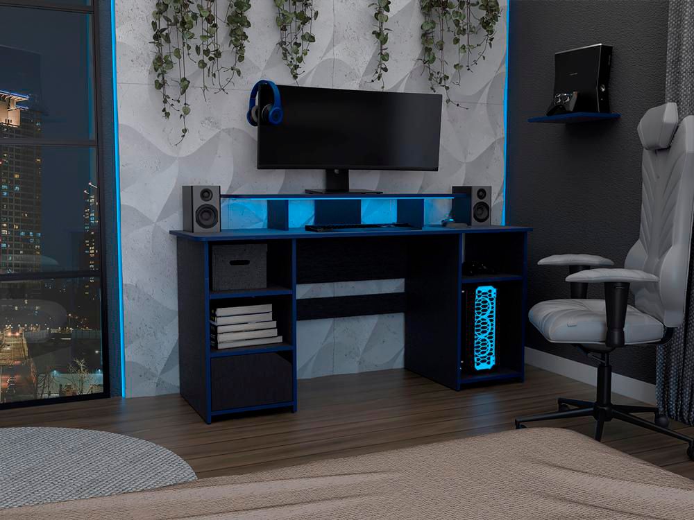 Escritorio Gamer Keria 88 X 157  Wengue Azul RTA ELW 9613 img #6