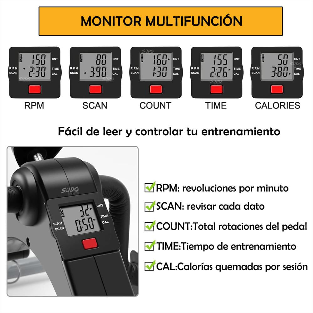 Mini Bicicleta Estatica Pedal Ejercitador Portatil Ajustable img #4