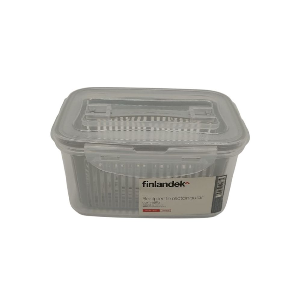 Recipiente rectangular con rejilla 0.7L FINLANDEK TG52182 img #1