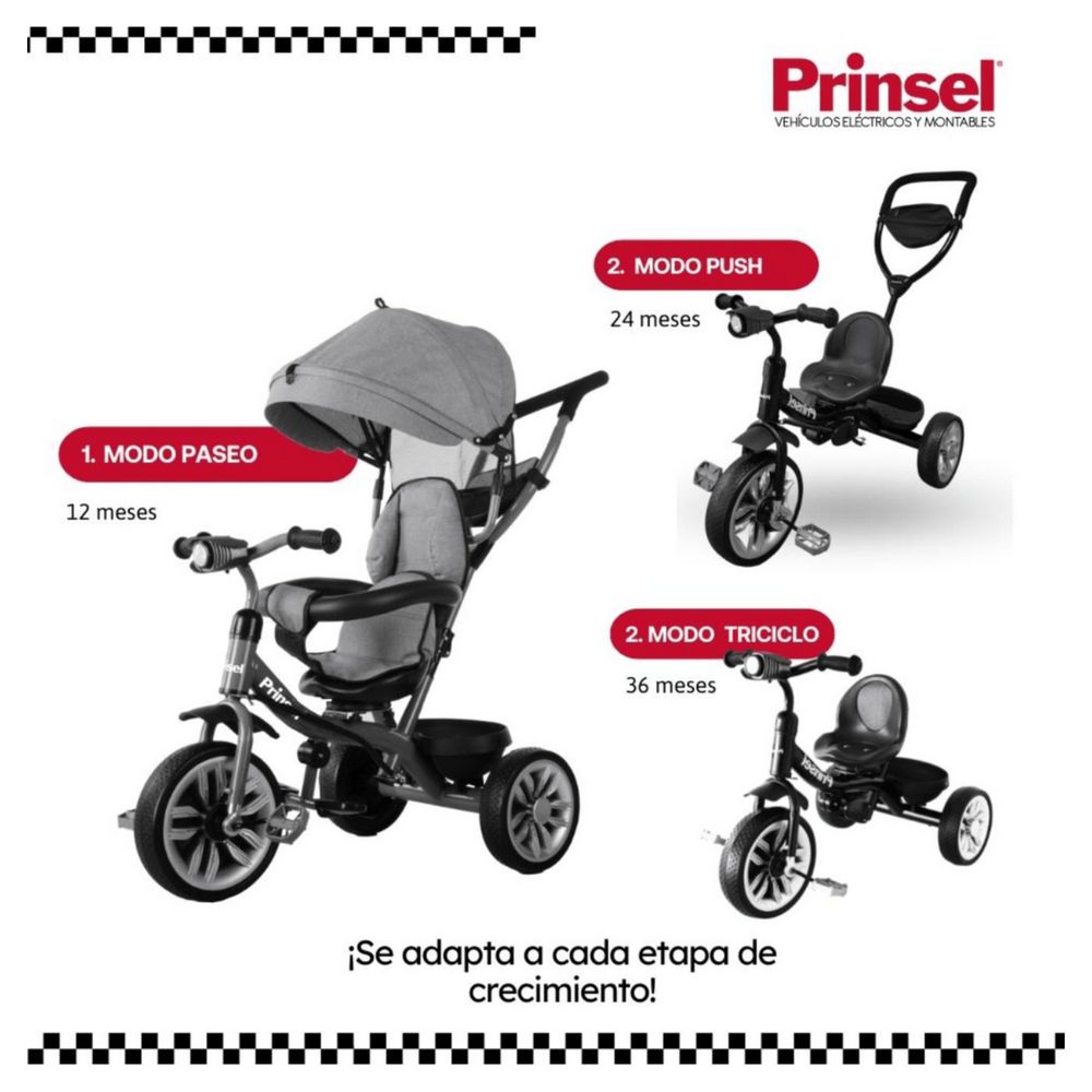 Trcicilo Para Niños  Sun Gira 360 Grados Gris PRINSEL img #2