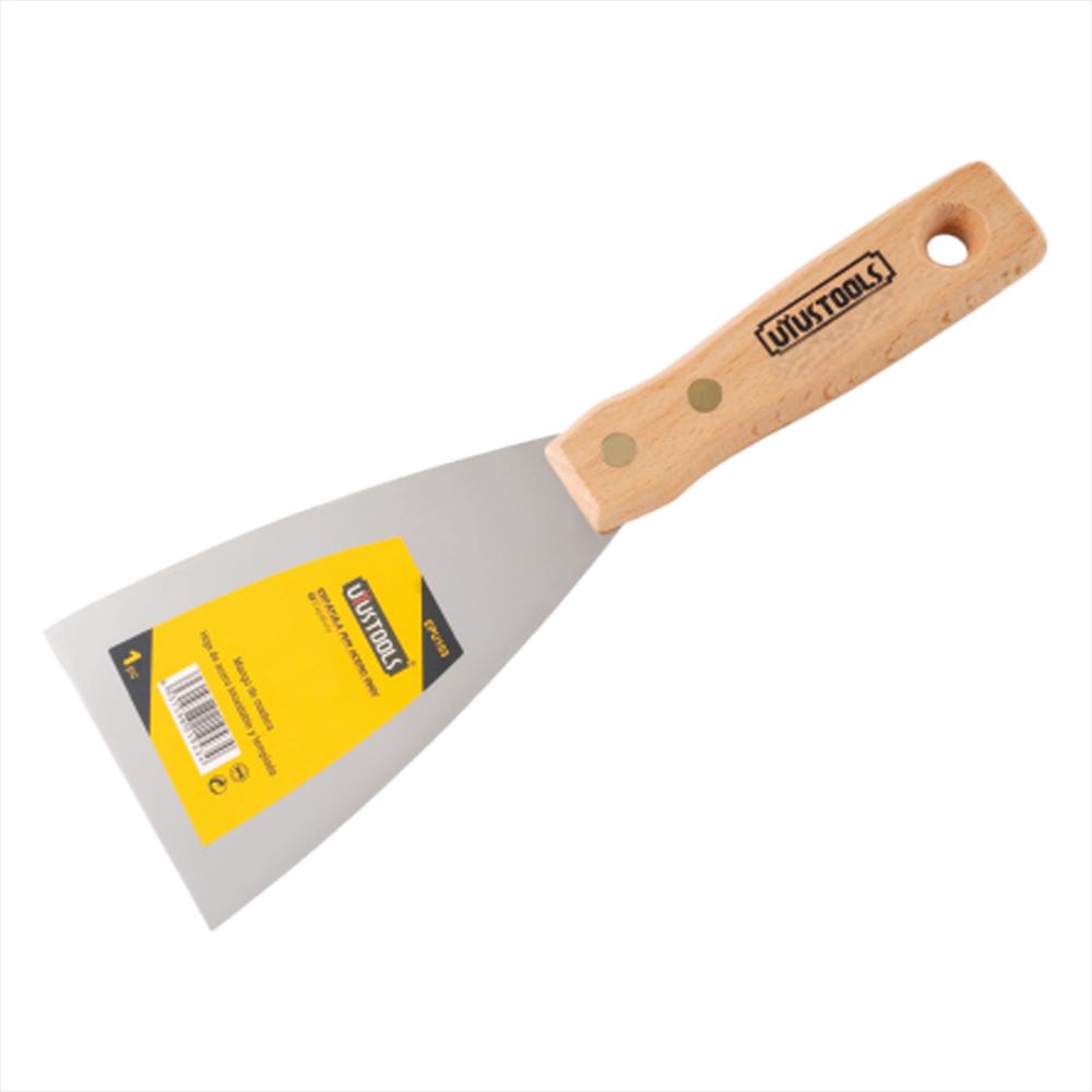 Espátula Acero Inoxidable 4'' Uyustools Con Mango Madera img #1