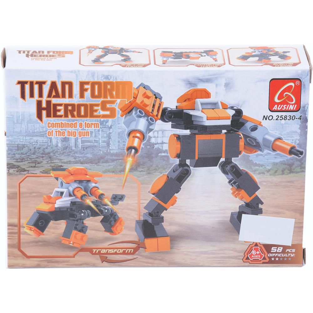 PLASTICOS ASOCIADOS TITAN 2 EN 1 BLOQUES 58 PIEZAS CAJA Robot img #1