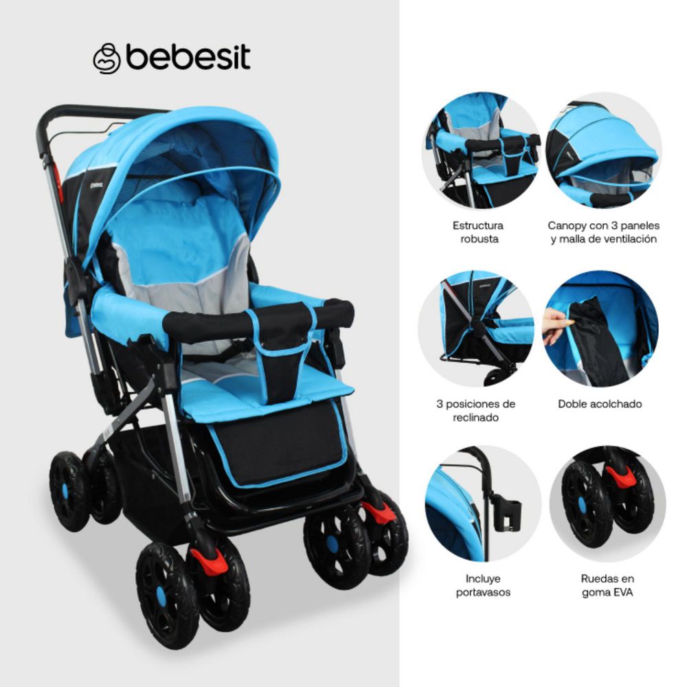 Coche reversible bebé Roma BEBESIT img #1