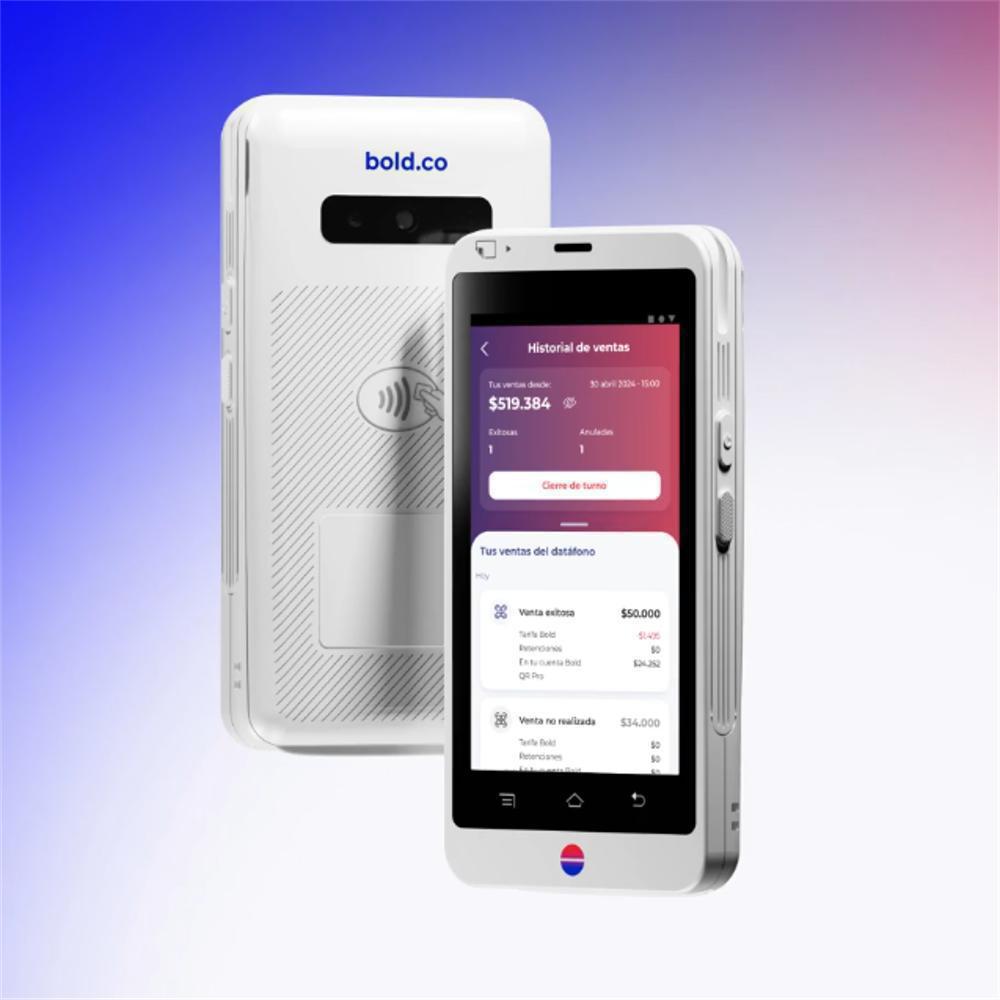 Datáfono Bold Smart Blanco Pantalla Táctil Con Sim img #2
