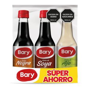 Salsas BARY Tripack Soya Negra Ajo (475 ml)