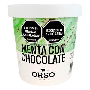 Helado ORSO HELADERIA de crema menta con chocolate (380 gr)