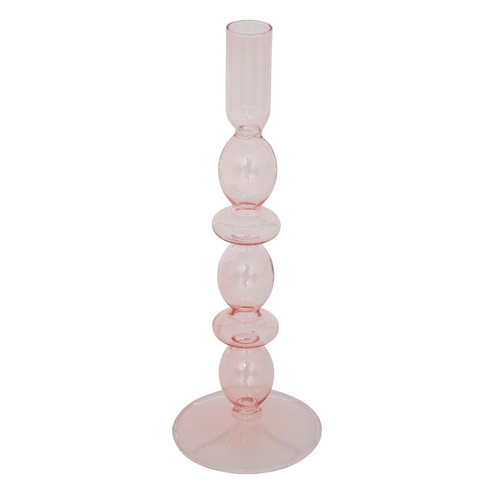 Porta Velas De Cristal Rosa ATMOSPHERA CREATEUR DINTERIEUR 193776 img #1