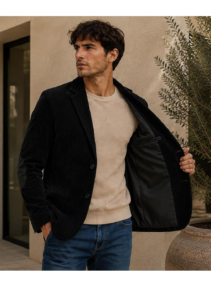 Chaqueta O Blazer De Pana Liviana Con Coderas img #3
