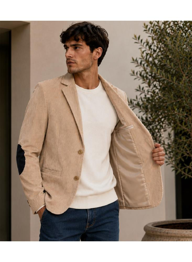 Chaqueta O Blazer De Pana Liviana Con Coderas img #3